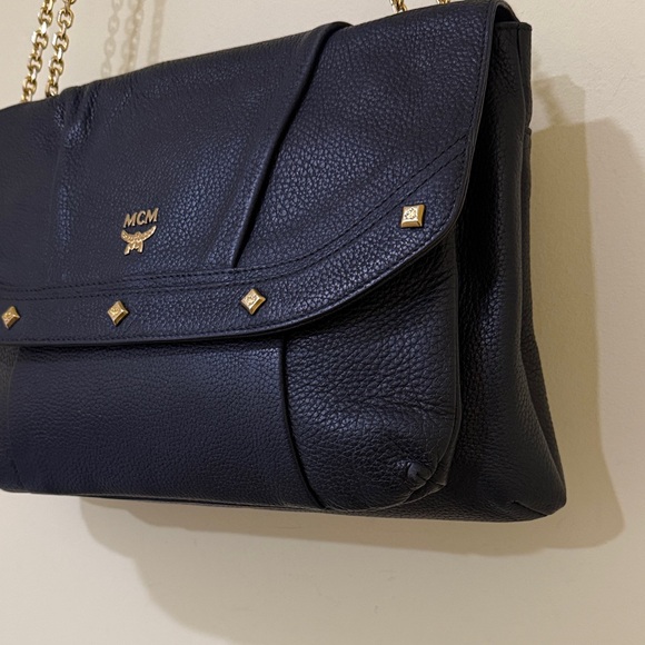 MCM Black Shoulder Bag with Gold Hardware MCM Handbag Authentic MCM - Picture 2 of 15